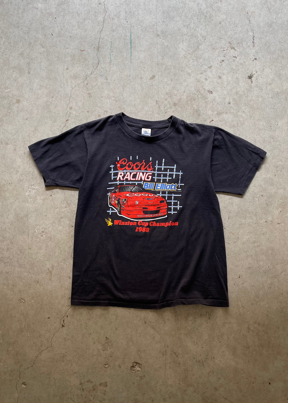 1990S FADED "COORS LIGHT" RACING BLACK TEE - L