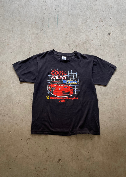 1990S FADED "COORS LIGHT" RACING BLACK TEE - L