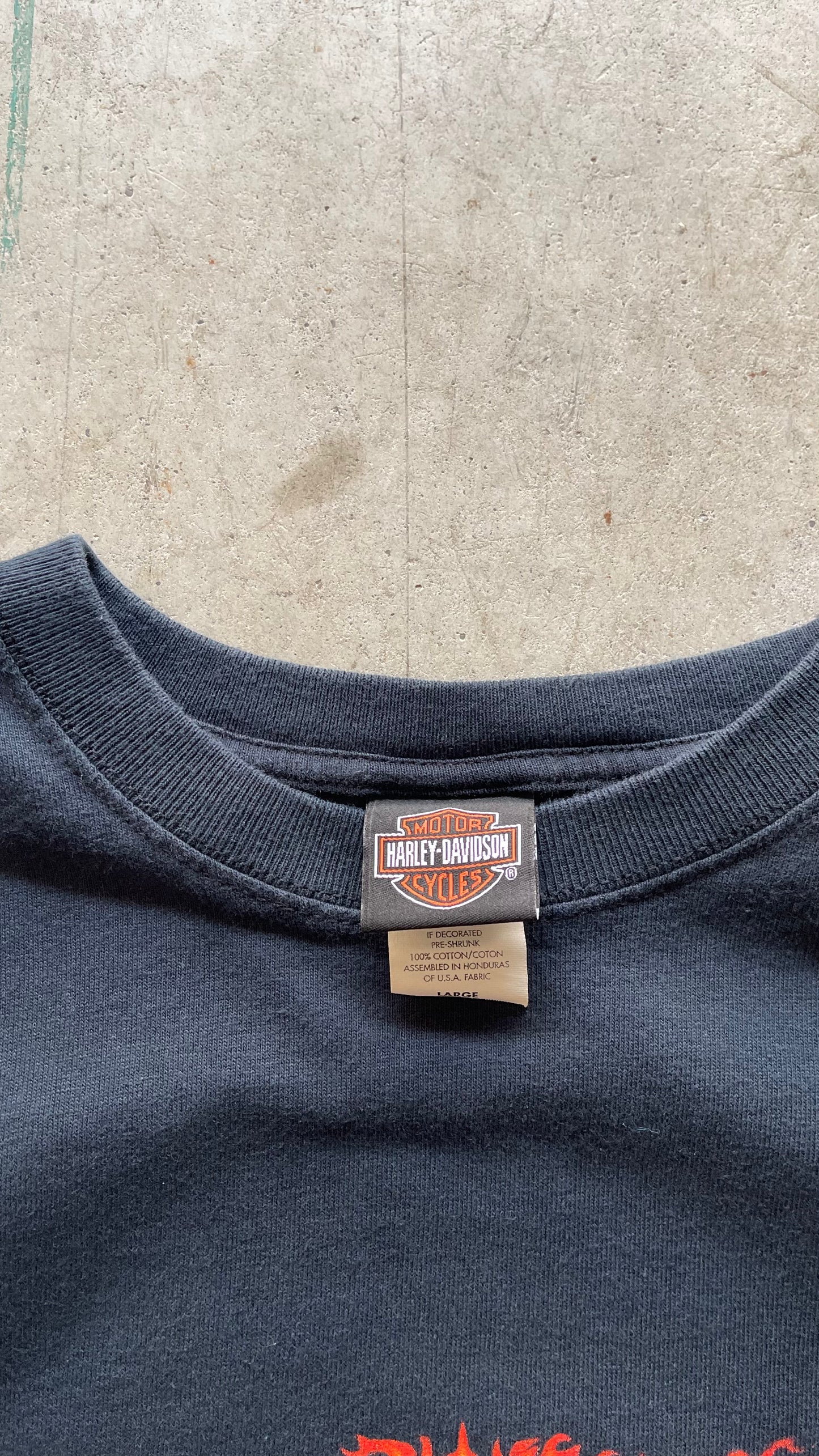 2000S HARLEY DAVIDSON LONG SLEEVE BLACK TEE - L