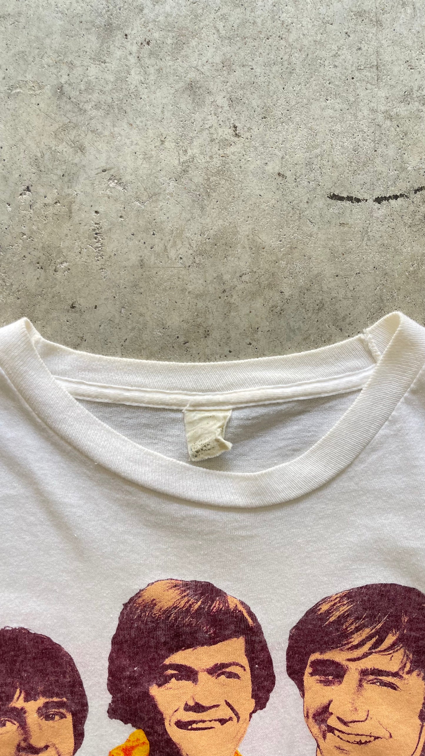 1980S THE MONKEES BAND WHITE TEE - S