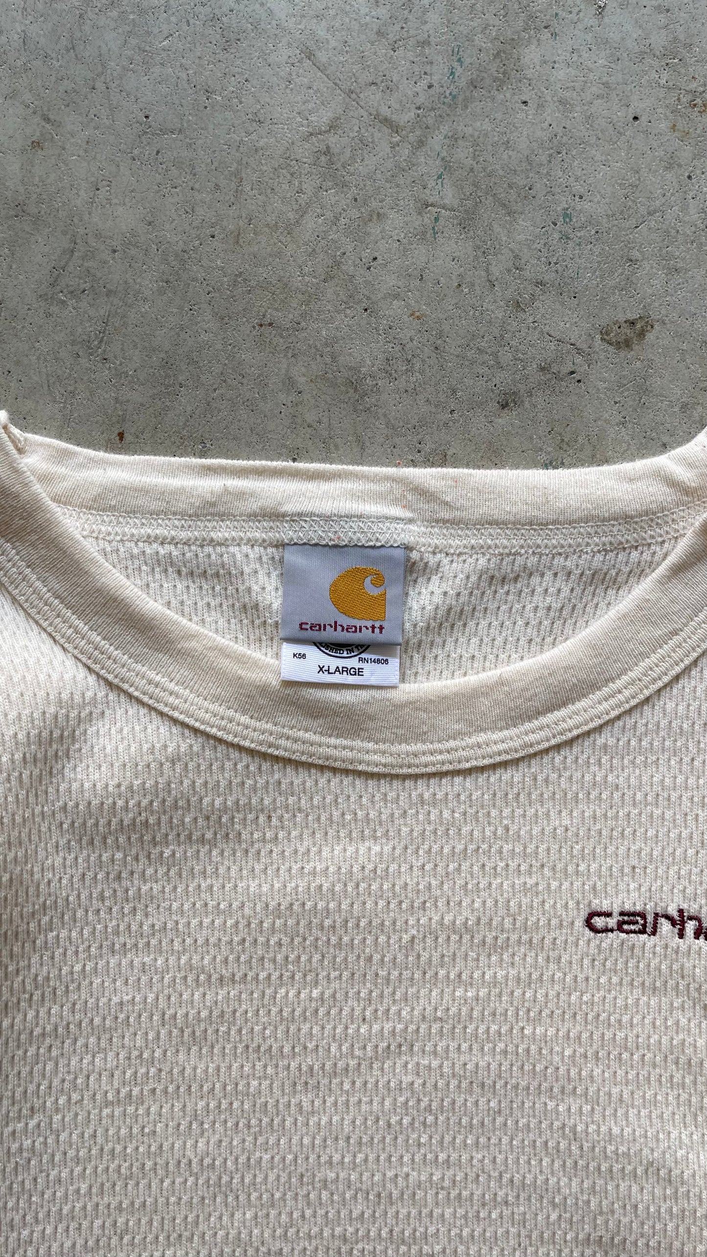 1990S CARHARTT THERMAL SWEATSHIRT - XL