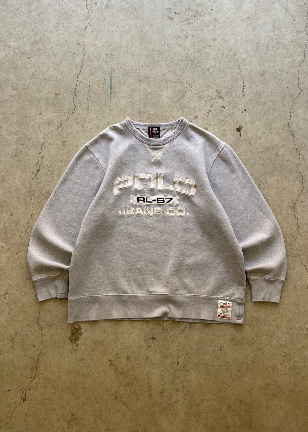1990S POLO SPORT GREY SWEATSHIRT -  M