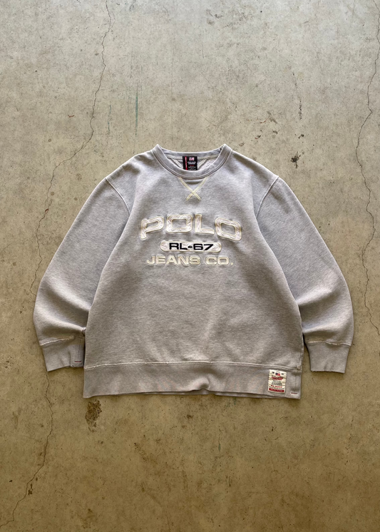 1990S POLO SPORT GREY SWEATSHIRT -  M