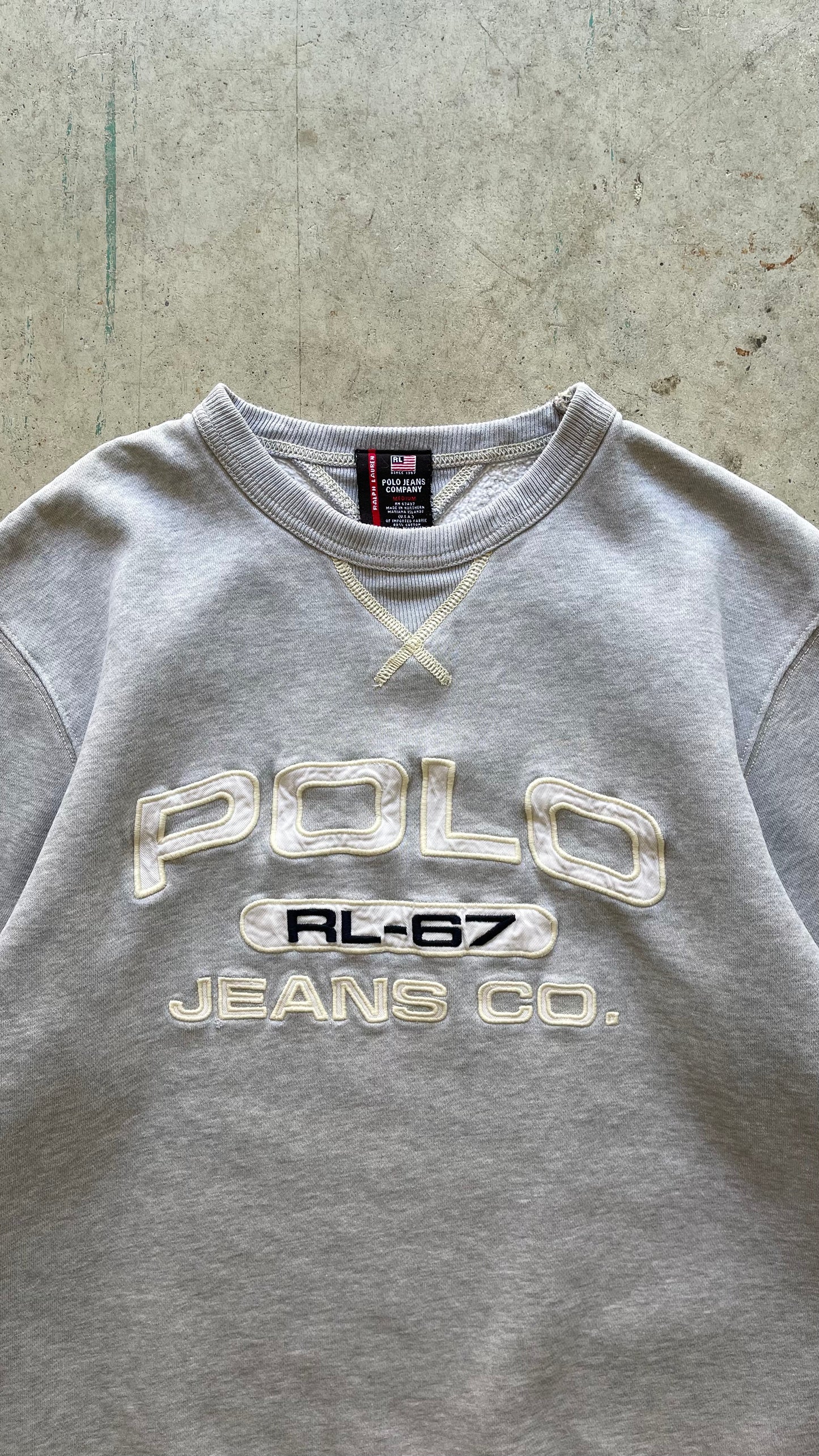 1990S POLO SPORT GREY SWEATSHIRT -  M