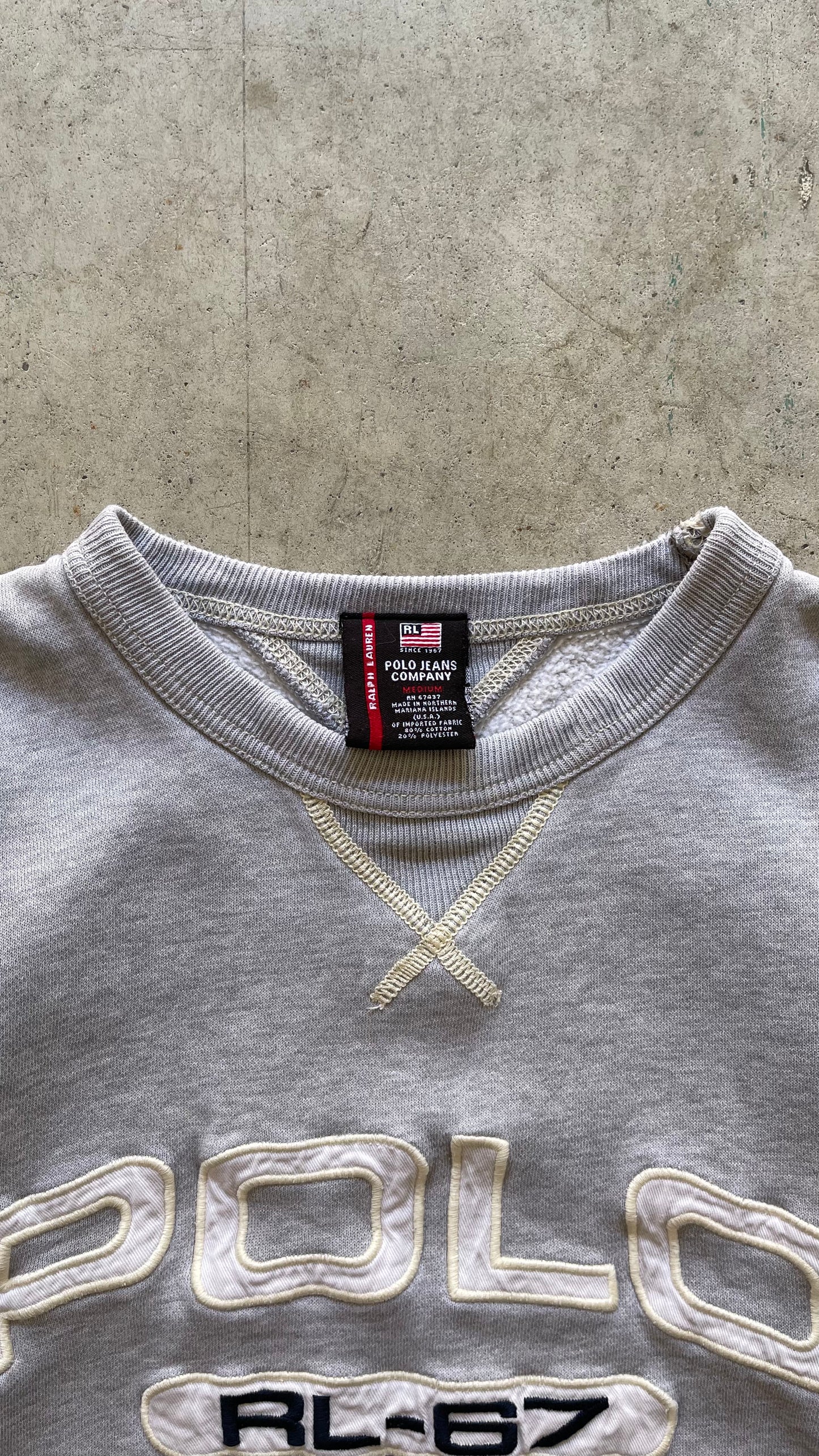 1990S POLO SPORT GREY SWEATSHIRT -  M