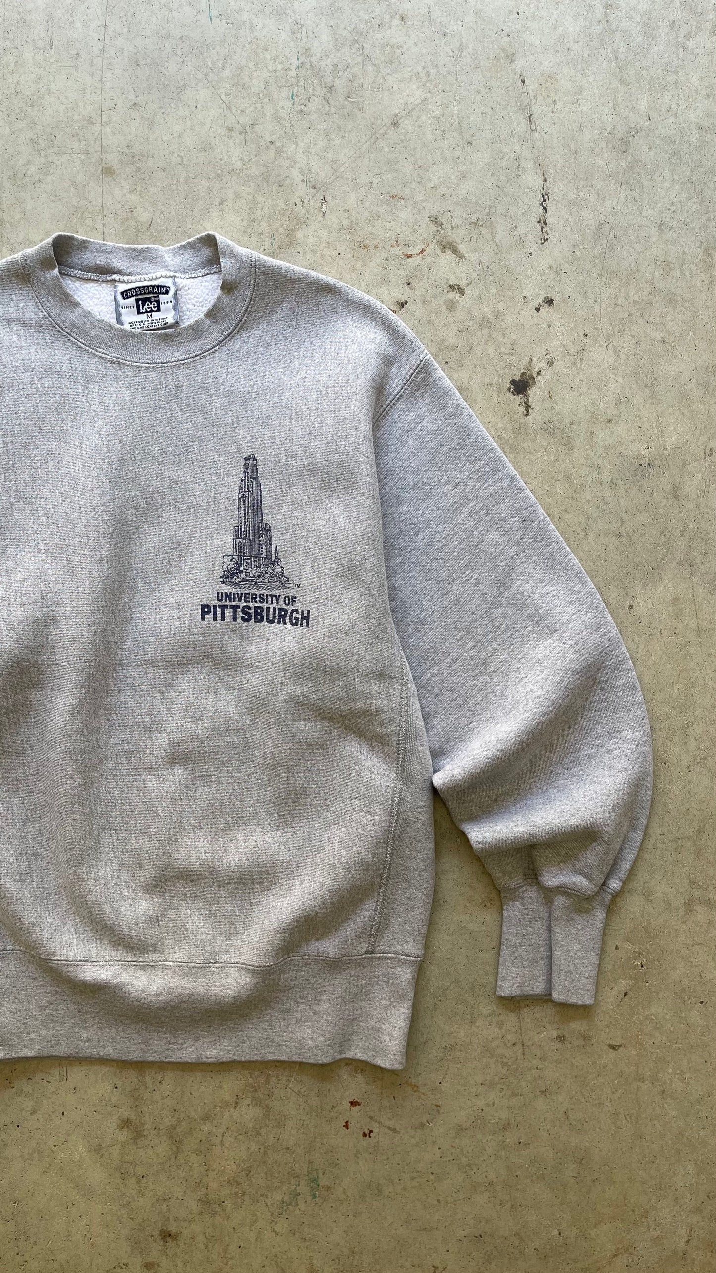 1990S UNIVERSITY OF PITTSBURGH GREY SWEATSHIRT - M