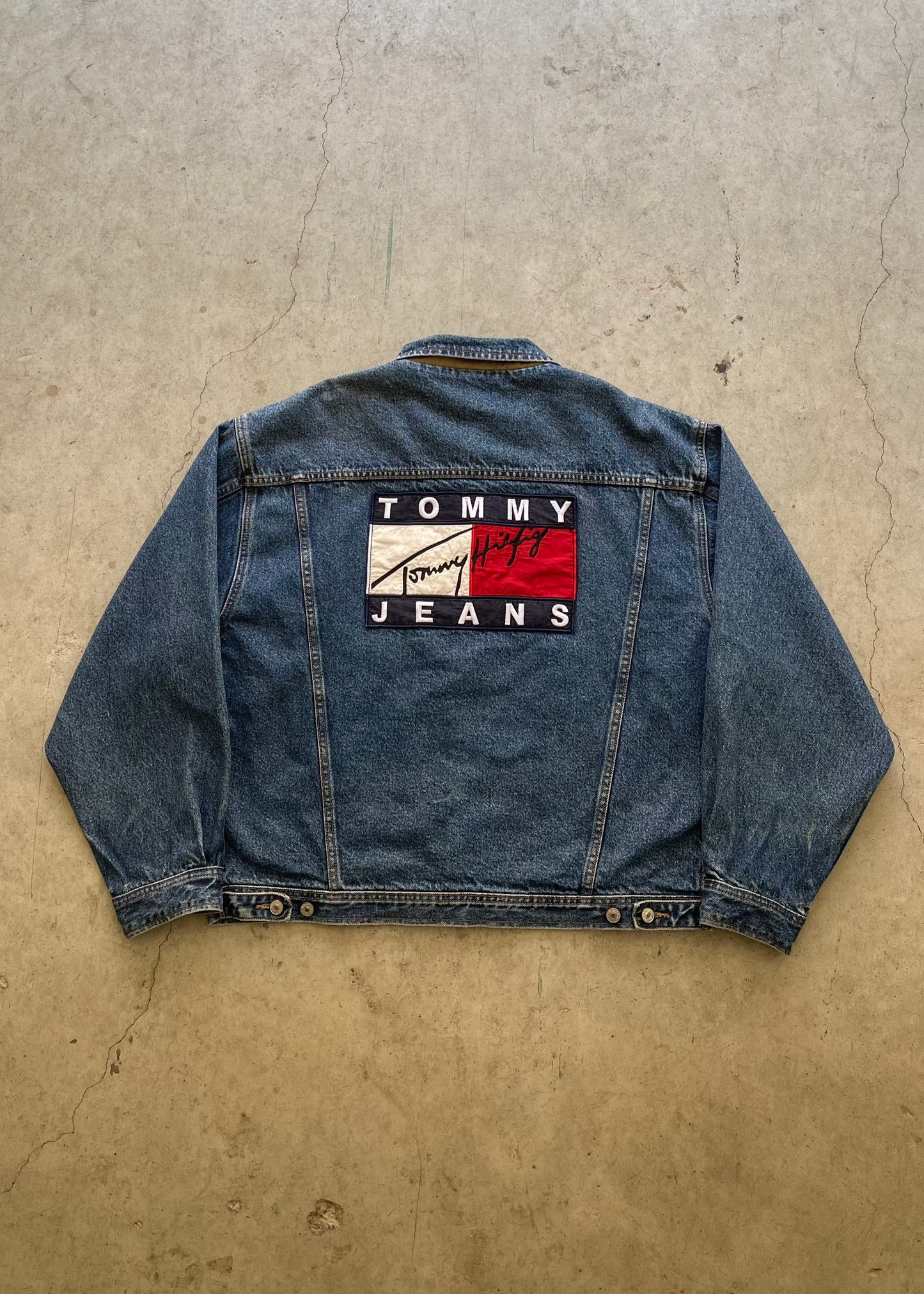 1990S TOMMY HILFIGER DENIM JACKET - XL
