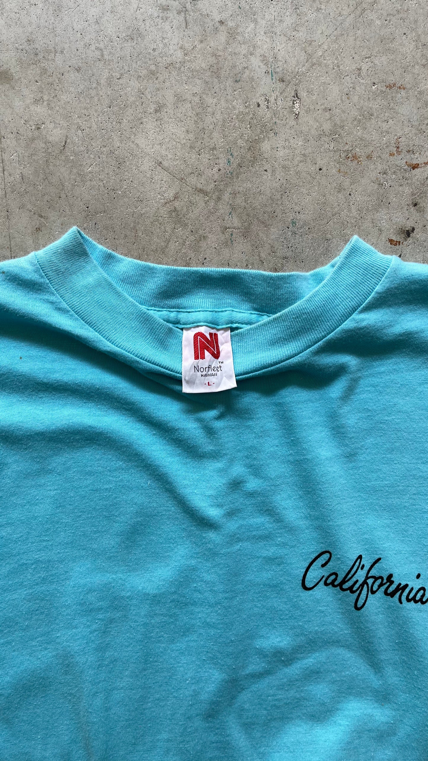 1980S CALIFORNIA PALMSPRINGS BABY BLUE TEE - L