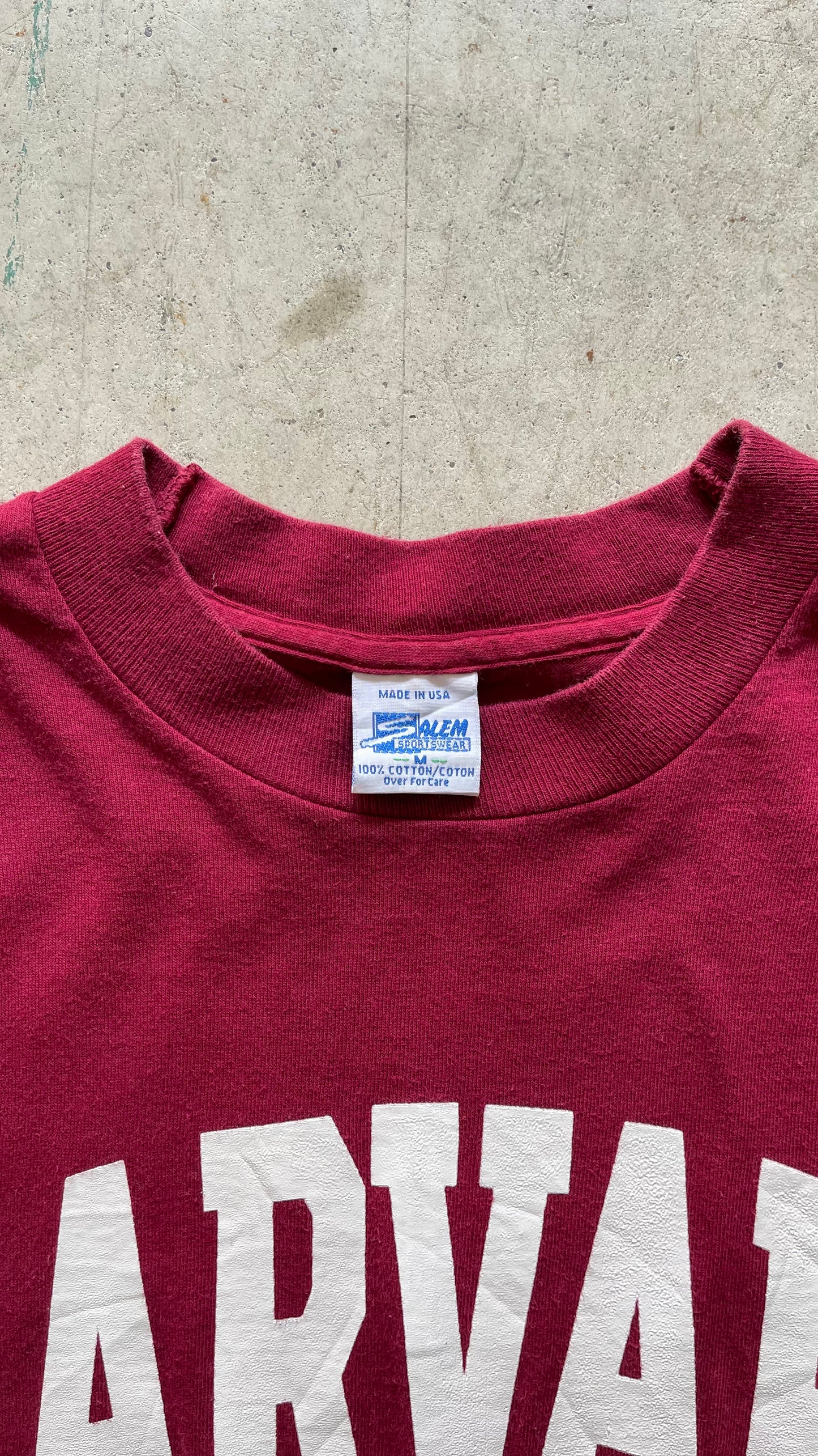 1990S HARVARD RED TEE - M