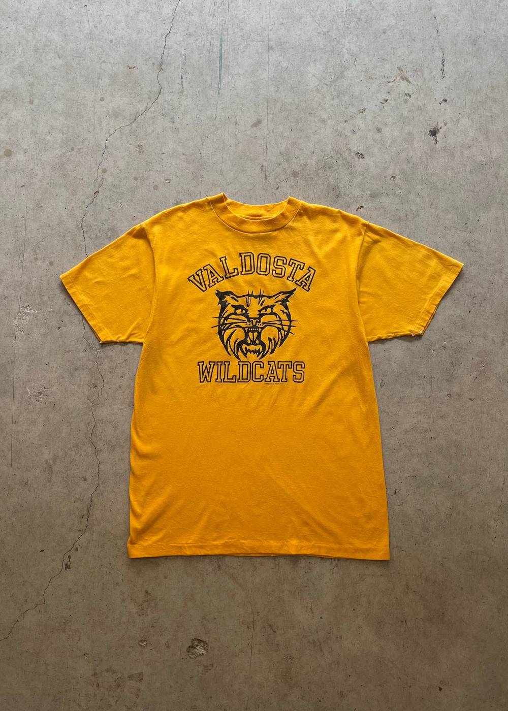1990S VALDOSTA WILDCATS UNIVERSITY YELLOW TEE - L
