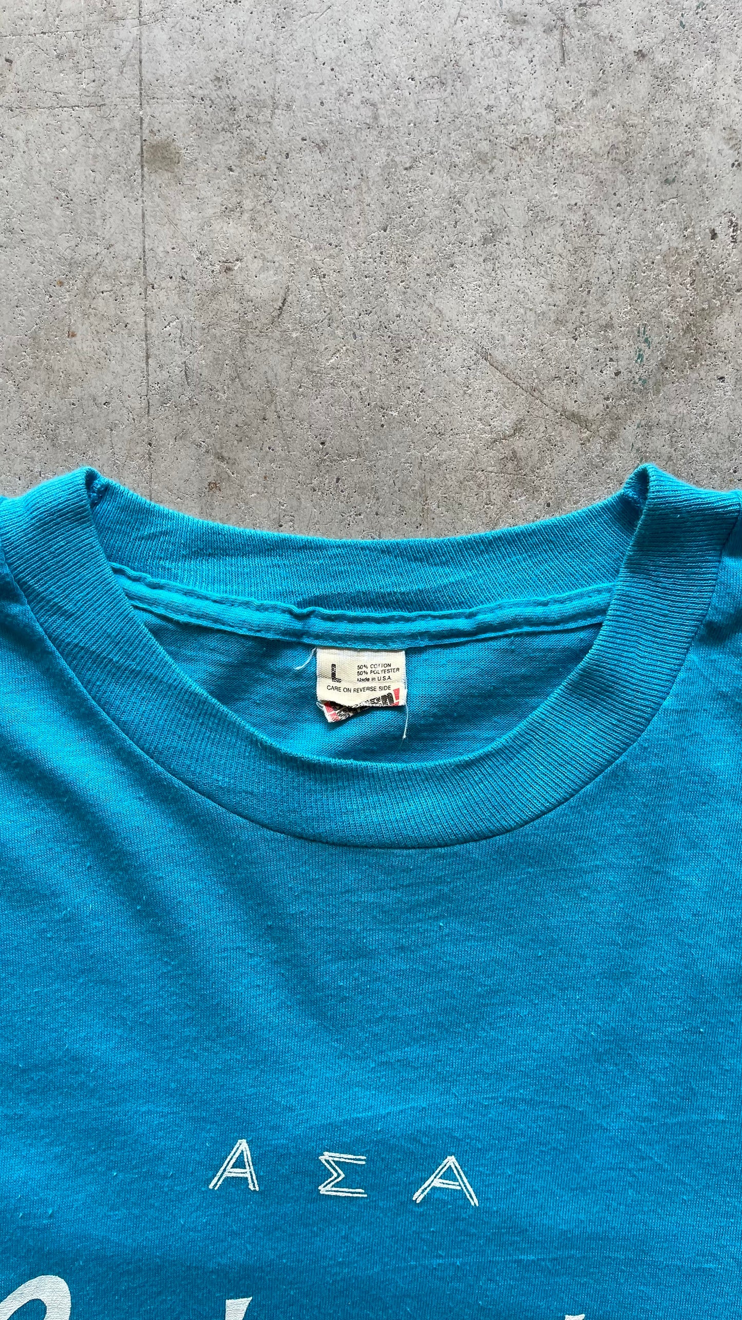 1980S "GREEK WEEK MUSIC FESTIVAL" BABY BLUE TEE - L