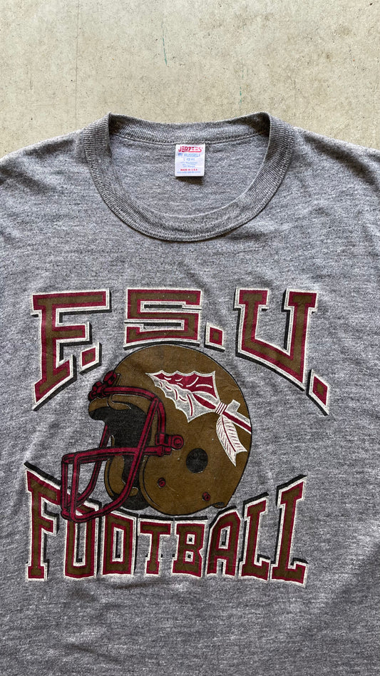 1980S FSU FOOTBALL GREY TEE - L