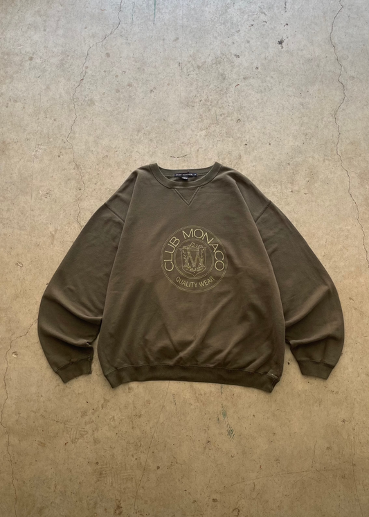 1990S CLUB MONACO OLIVE SWEATSHIRT - L