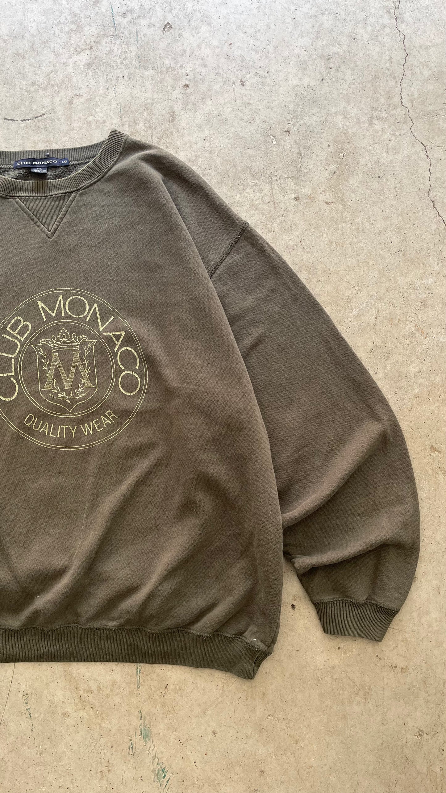 1990S CLUB MONACO OLIVE SWEATSHIRT - L