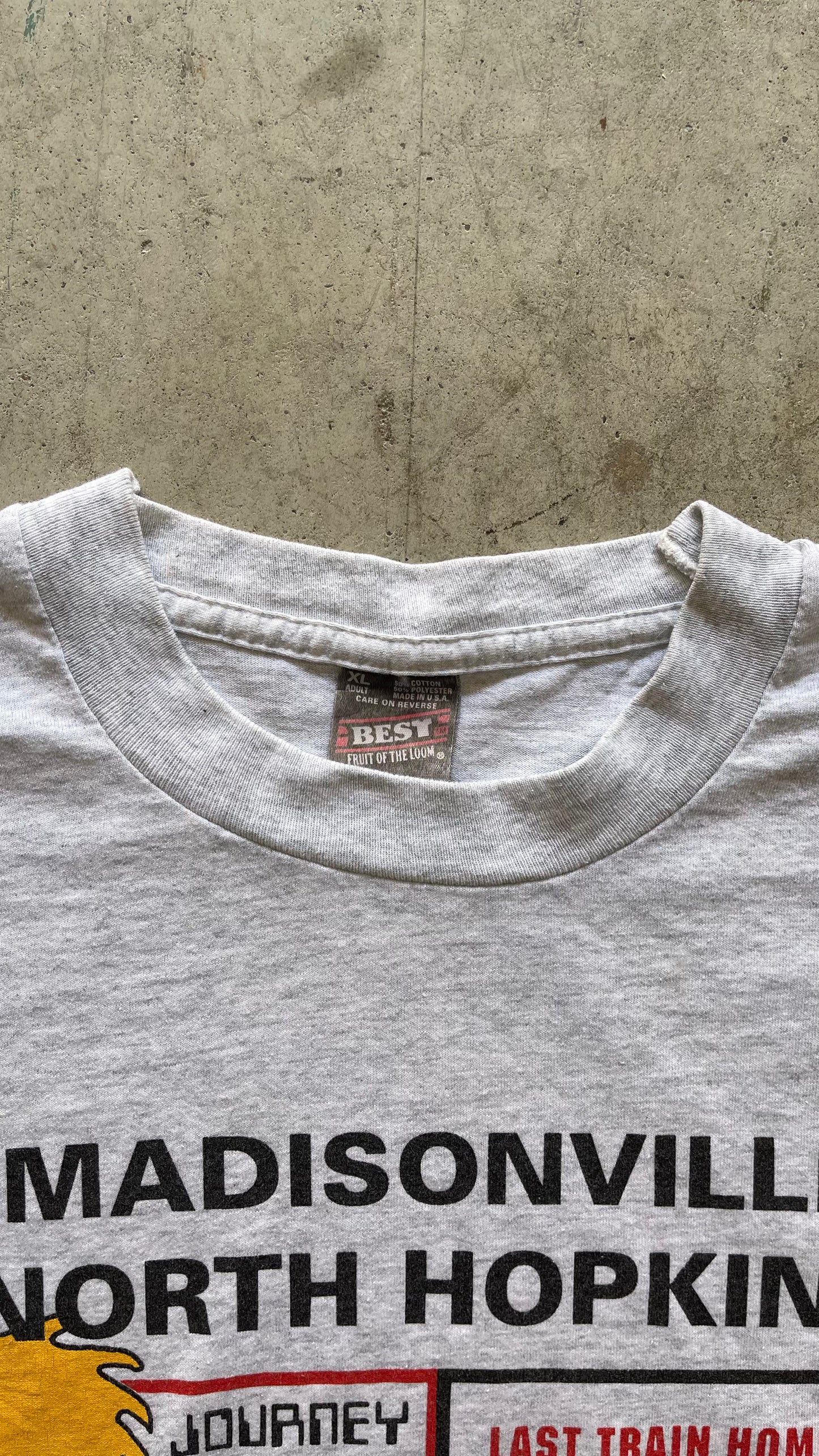 1990S "MADISSON NORTH HOPKIN" GREY TEE - L