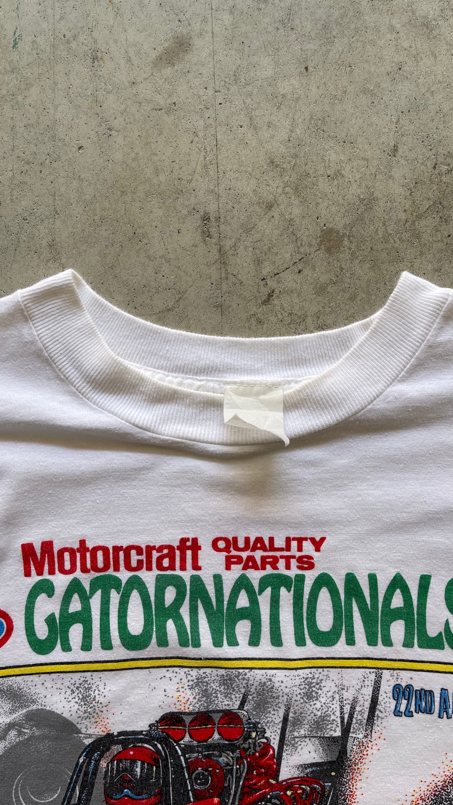 1990S "WINSTON DRAG RACING" WHITE TEE - L