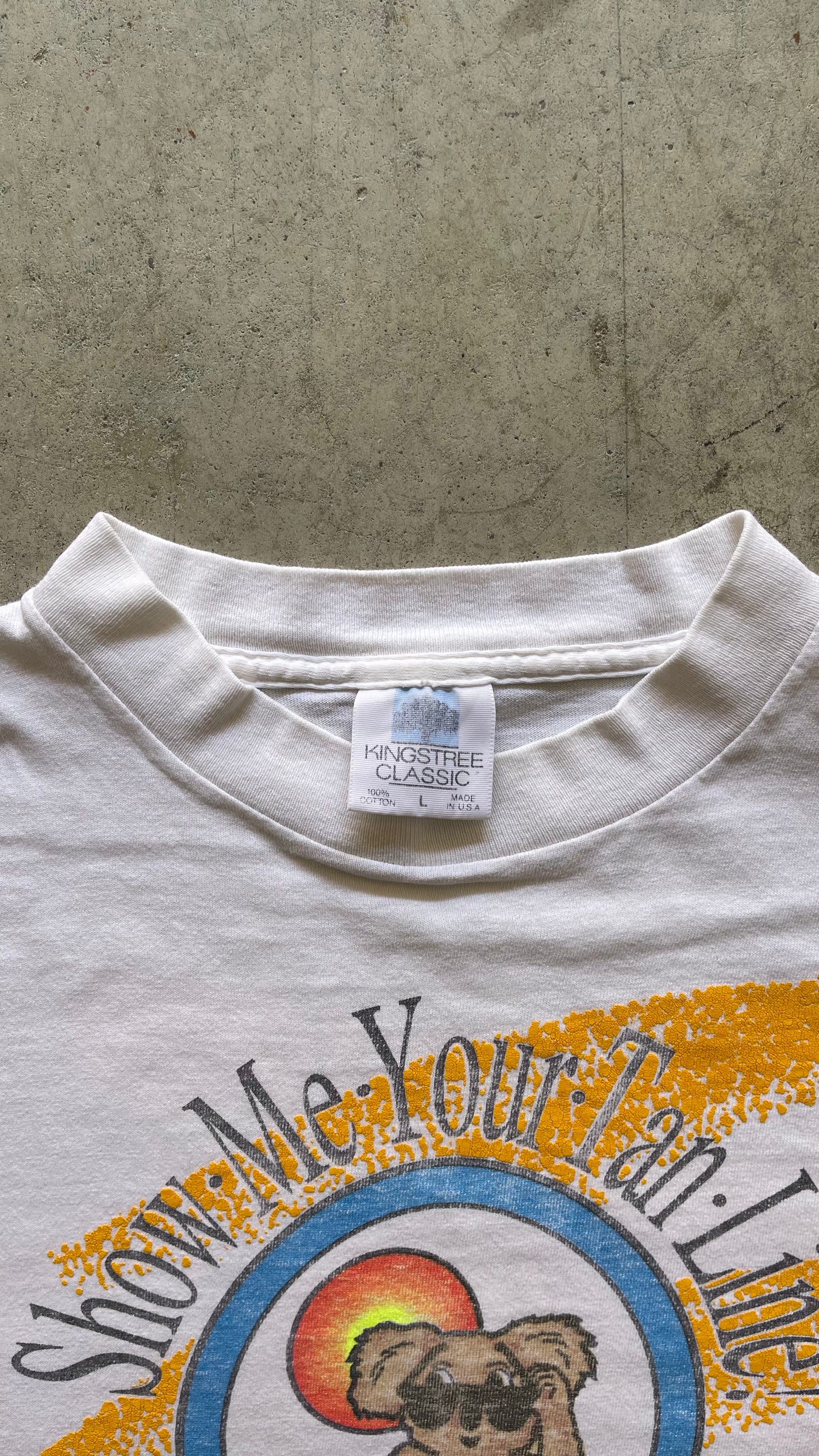 1990S AUSTRALIAN GOLD WHITE TEE - L