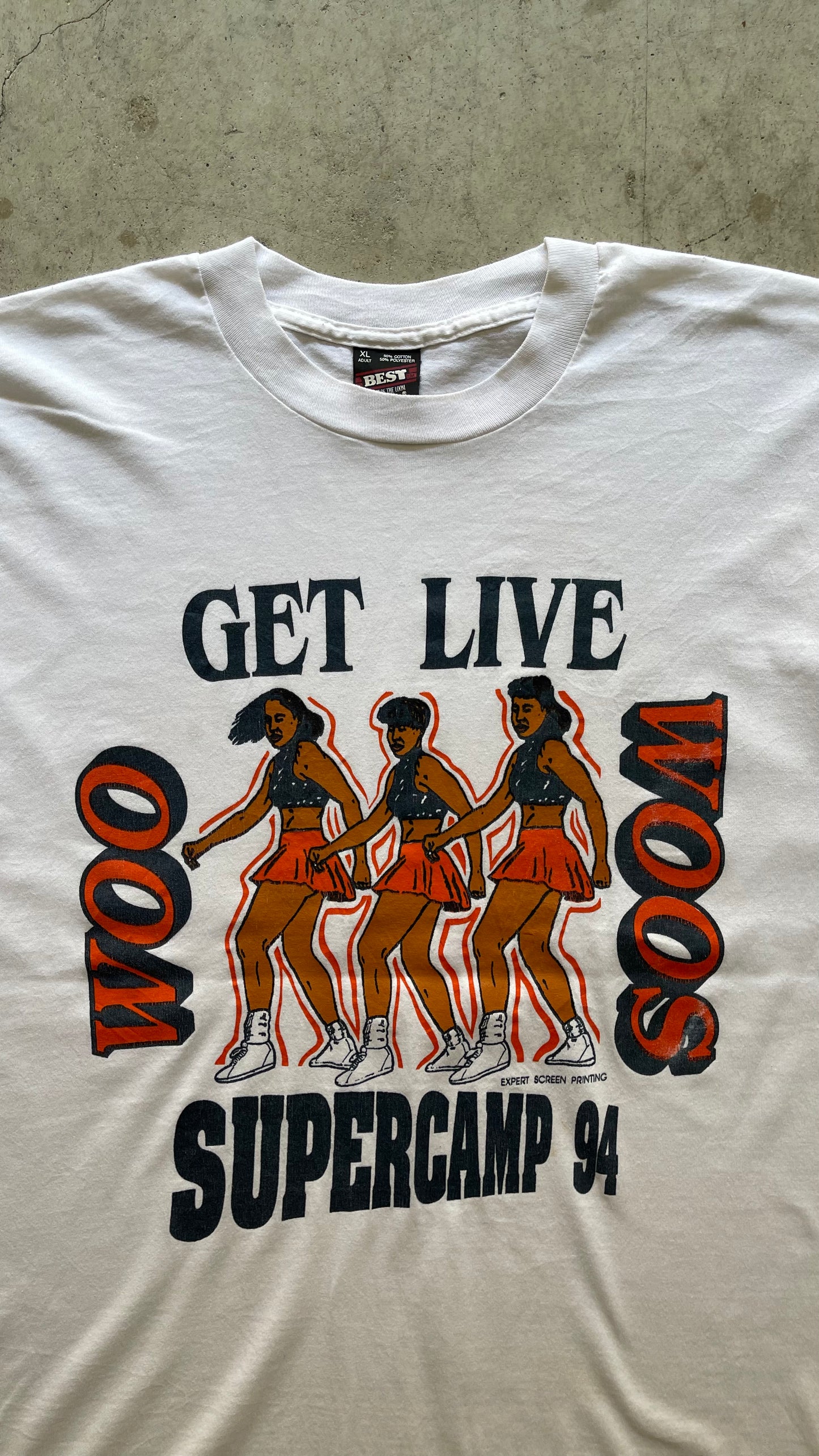 1990S "GET LIVE SUPER CAMP" WHITE TEE - XL