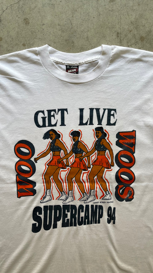 1990S "GET LIVE SUPER CAMP" WHITE TEE - XL