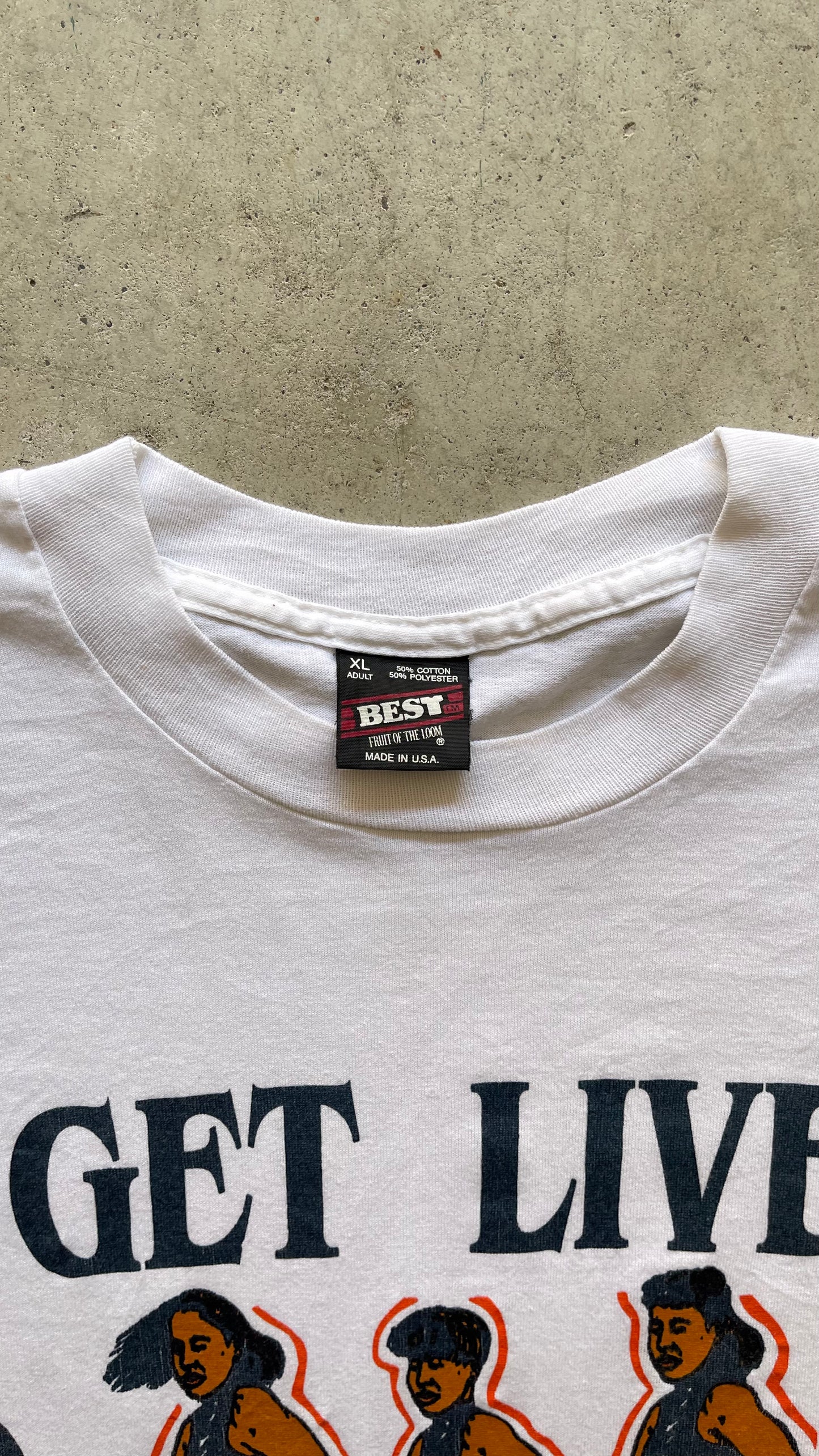 1990S "GET LIVE SUPER CAMP" WHITE TEE - XL