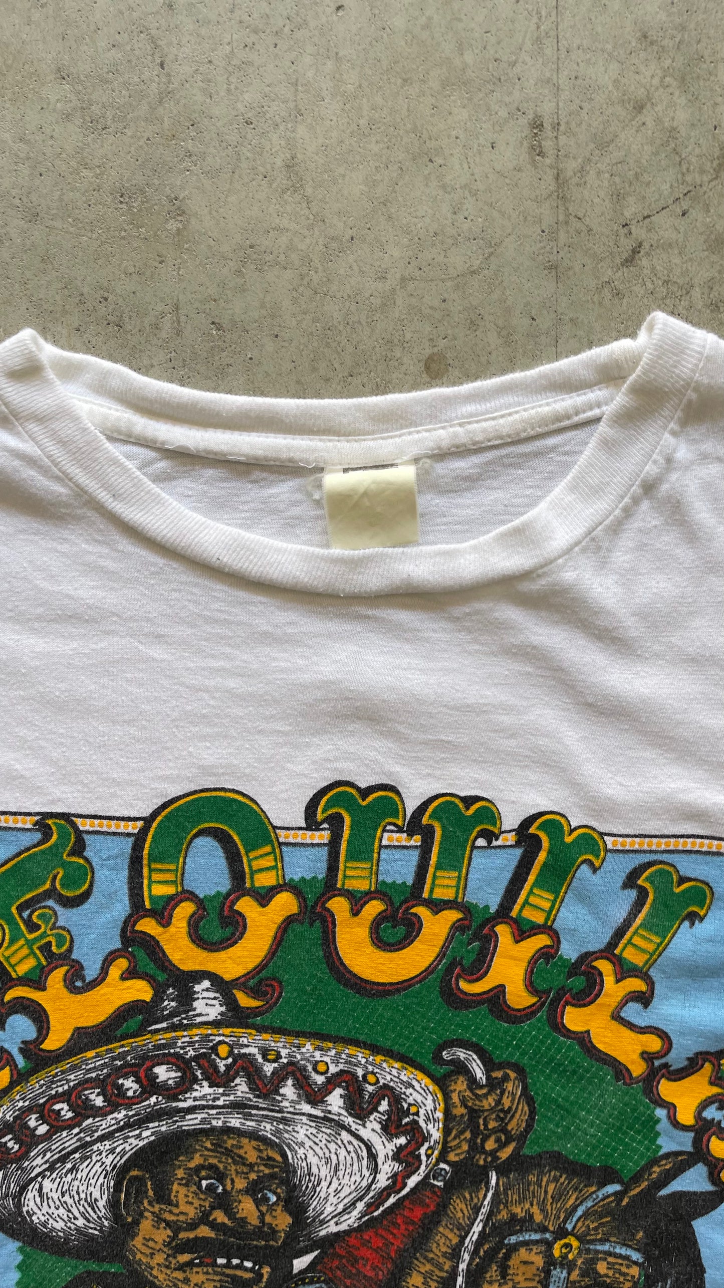 1980S TEQUILA CABRON WHITE TEE - L