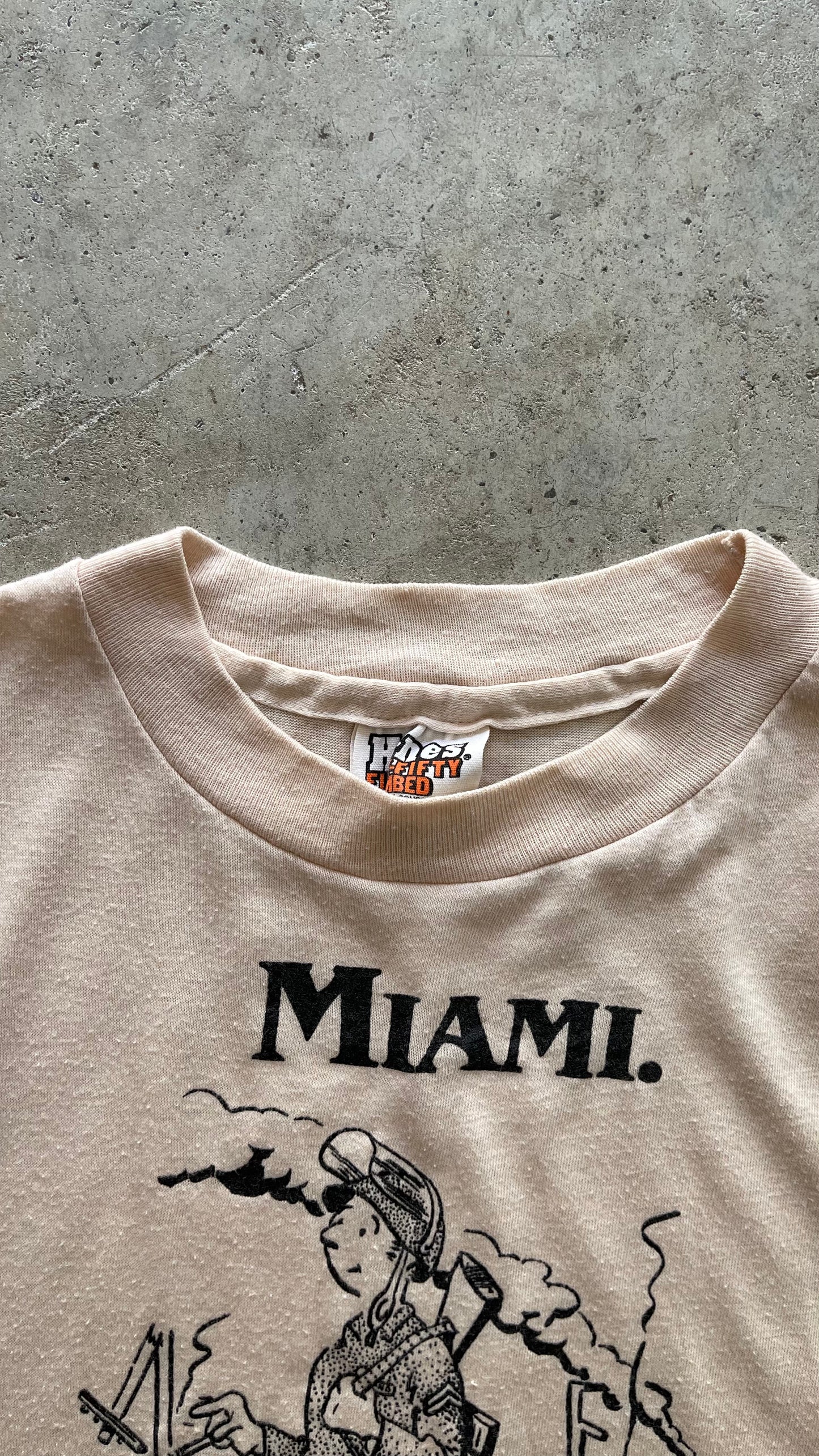 1980S MIAMI VACATION CREAM TEE - S