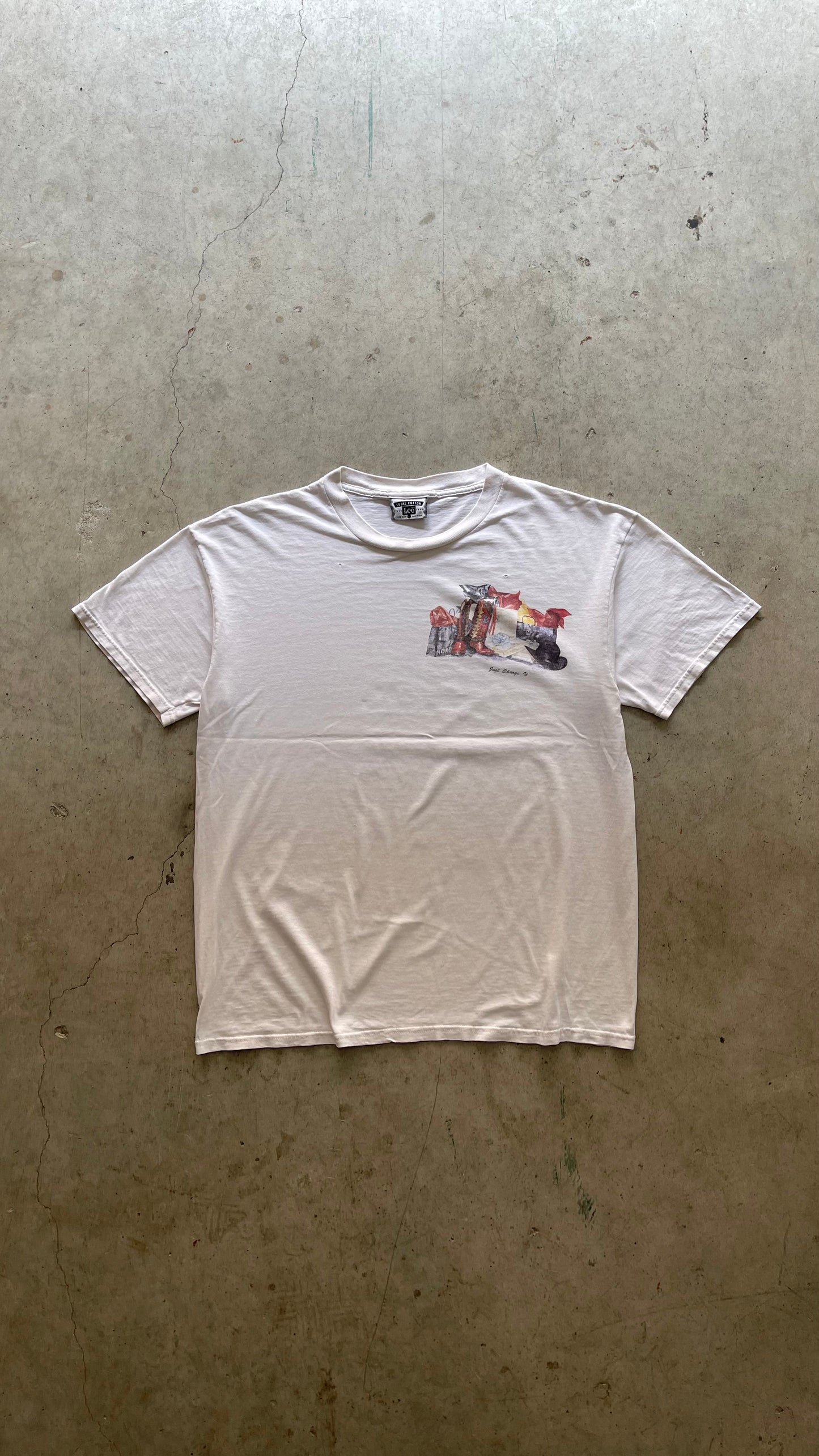 1990S "NORDSTROM COWBOY" WHITE TEE - L