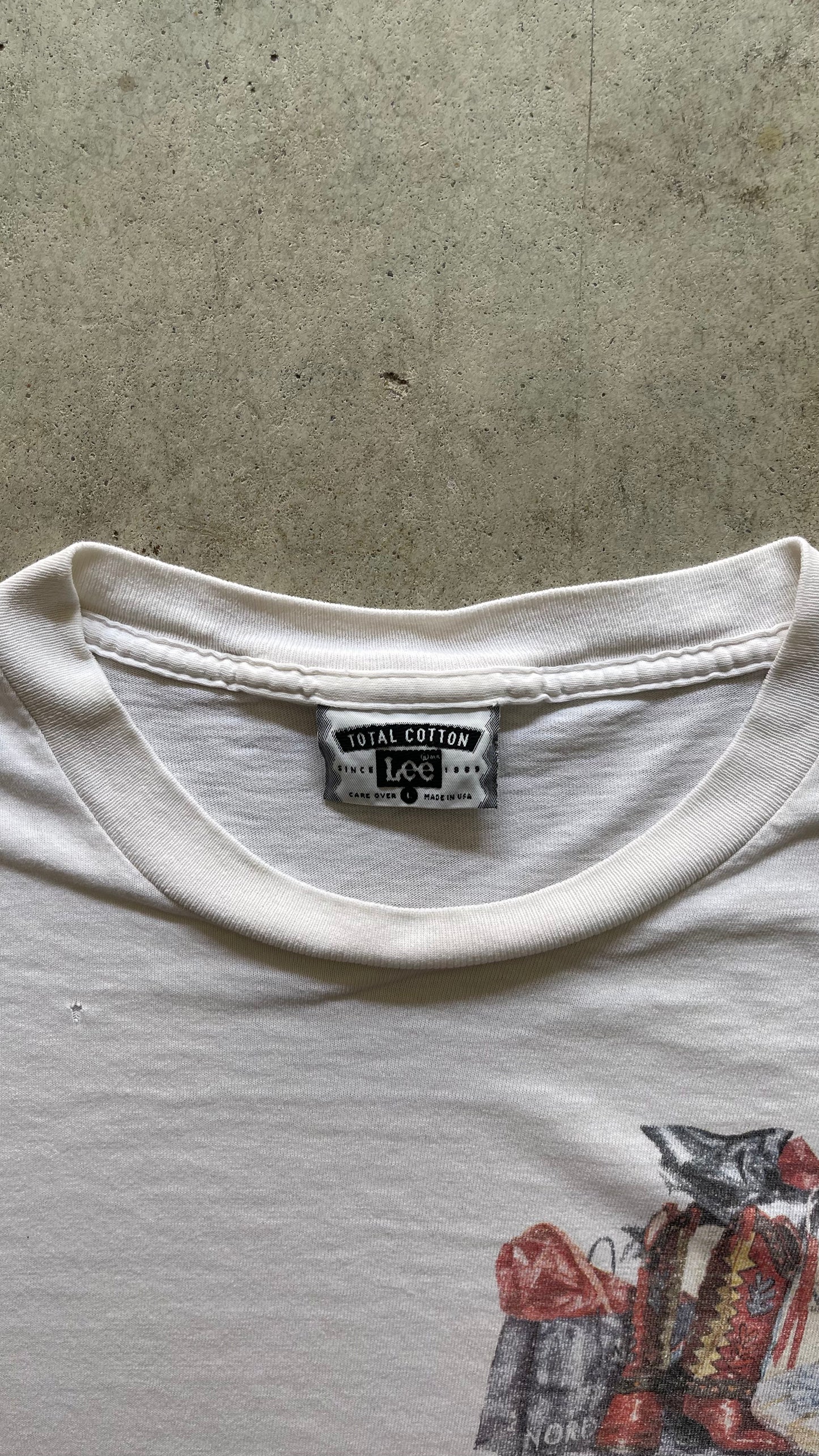 1990S "NORDSTROM COWBOY" WHITE TEE - L