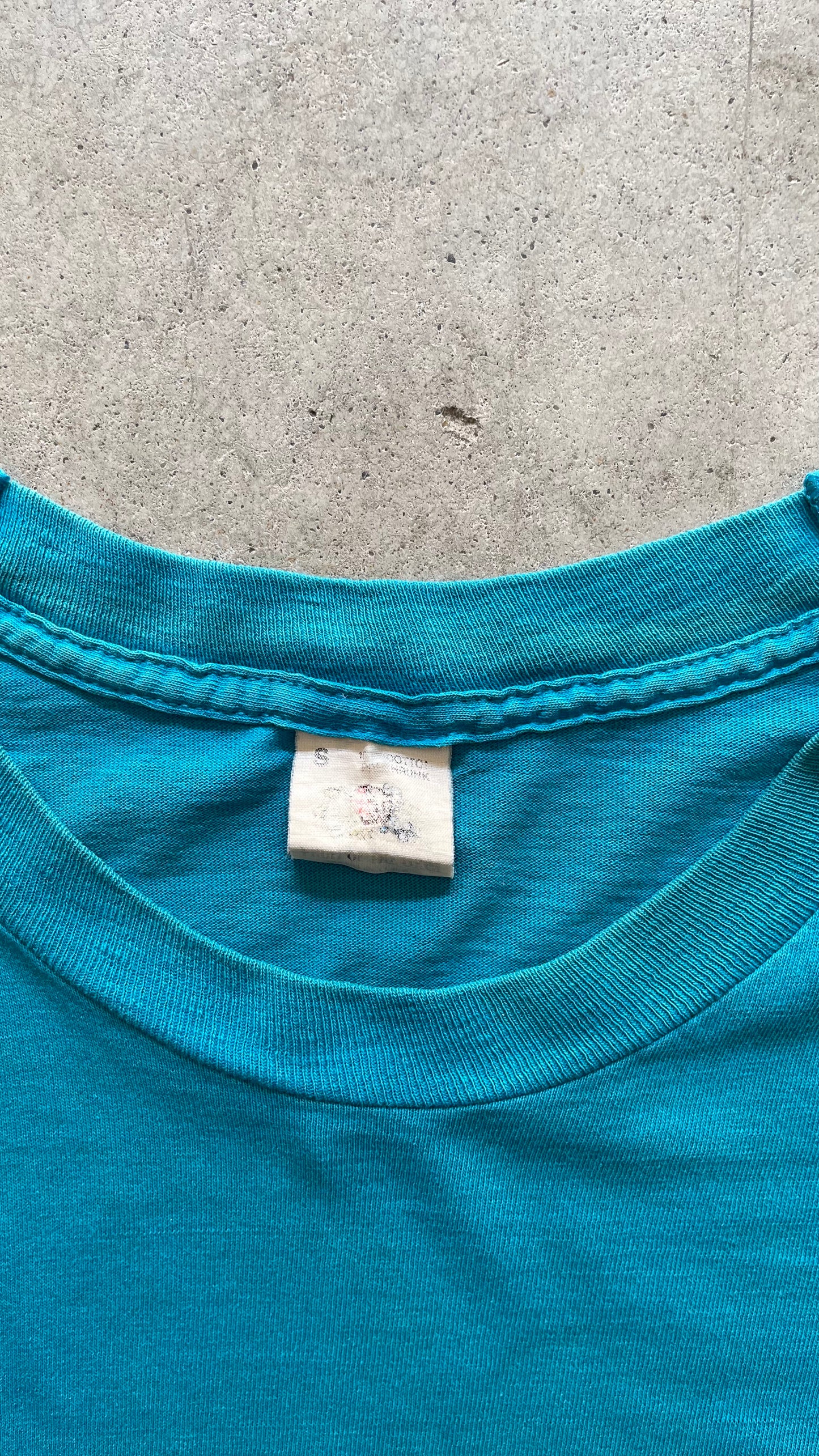 1990S TEAL FADED POCKET TEE - S