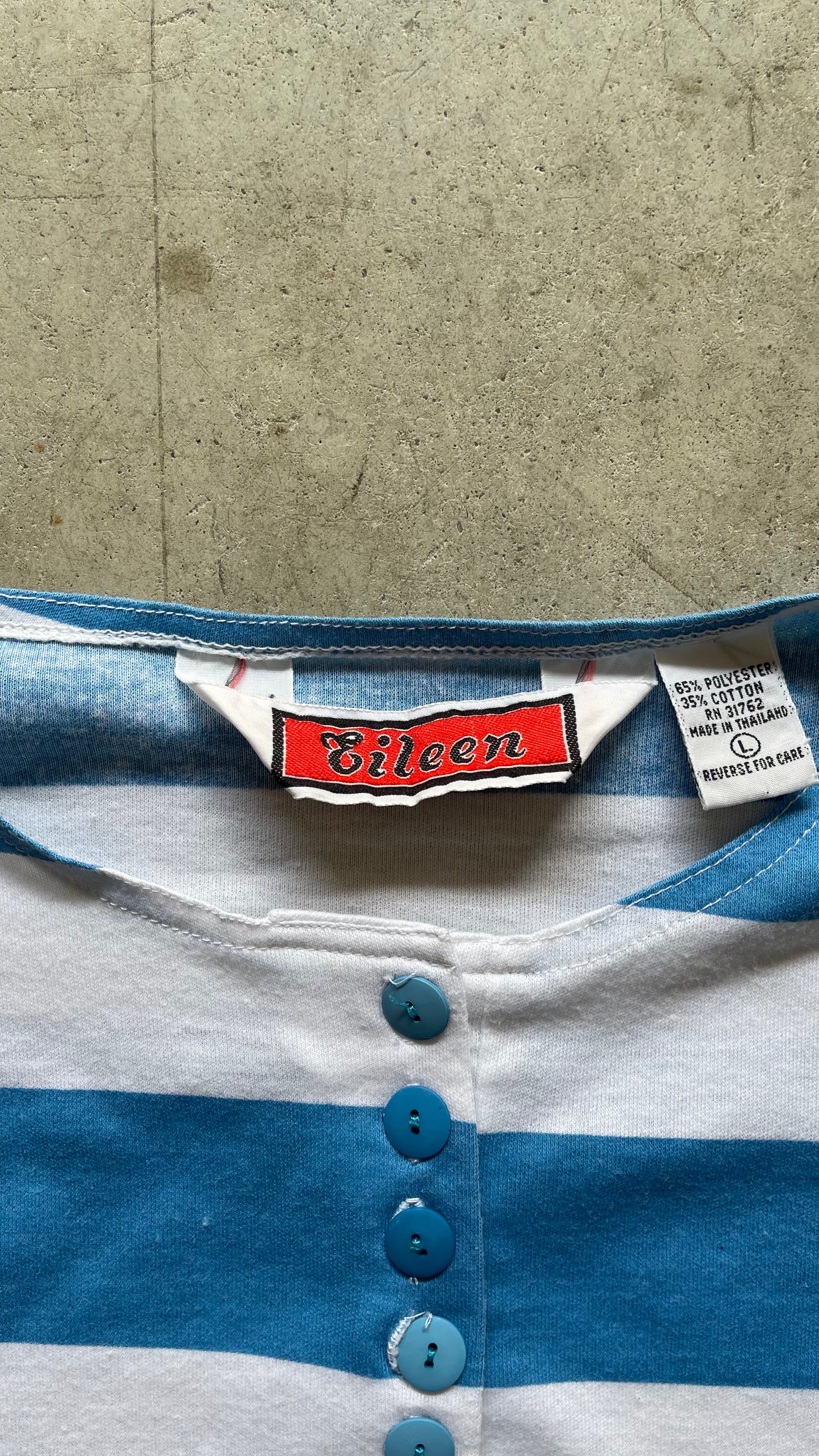 1990S BLUE STRIPPED TEE - S