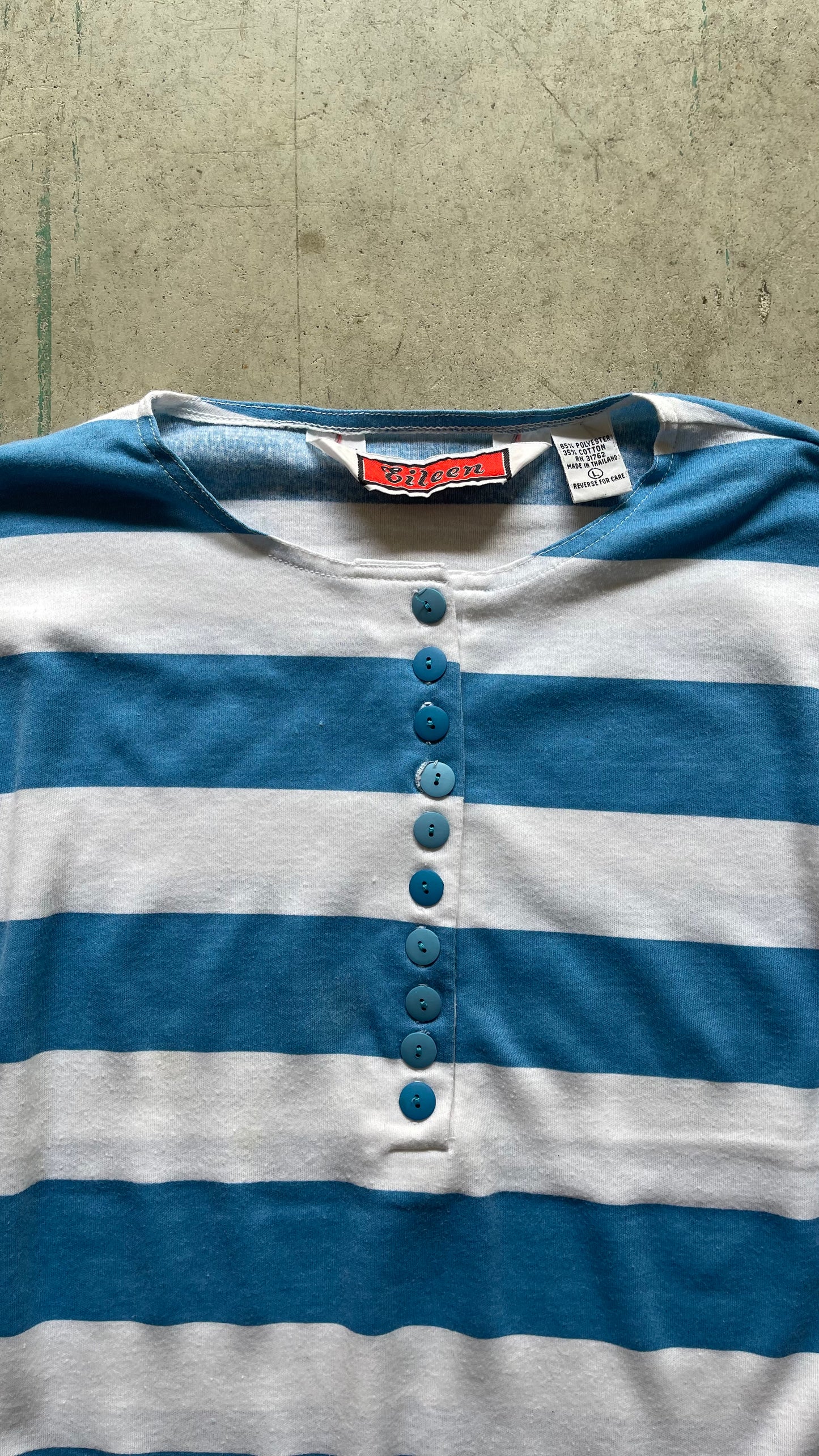 1990S BLUE STRIPPED TEE - S