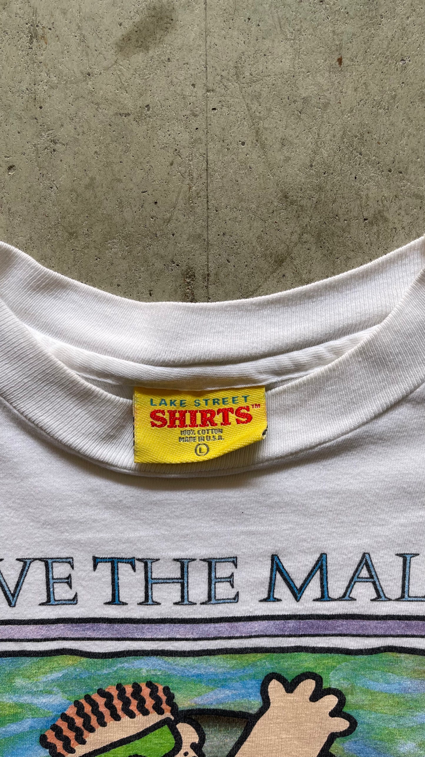 1990S "SAVE THE MALES" WHITE TEE - L