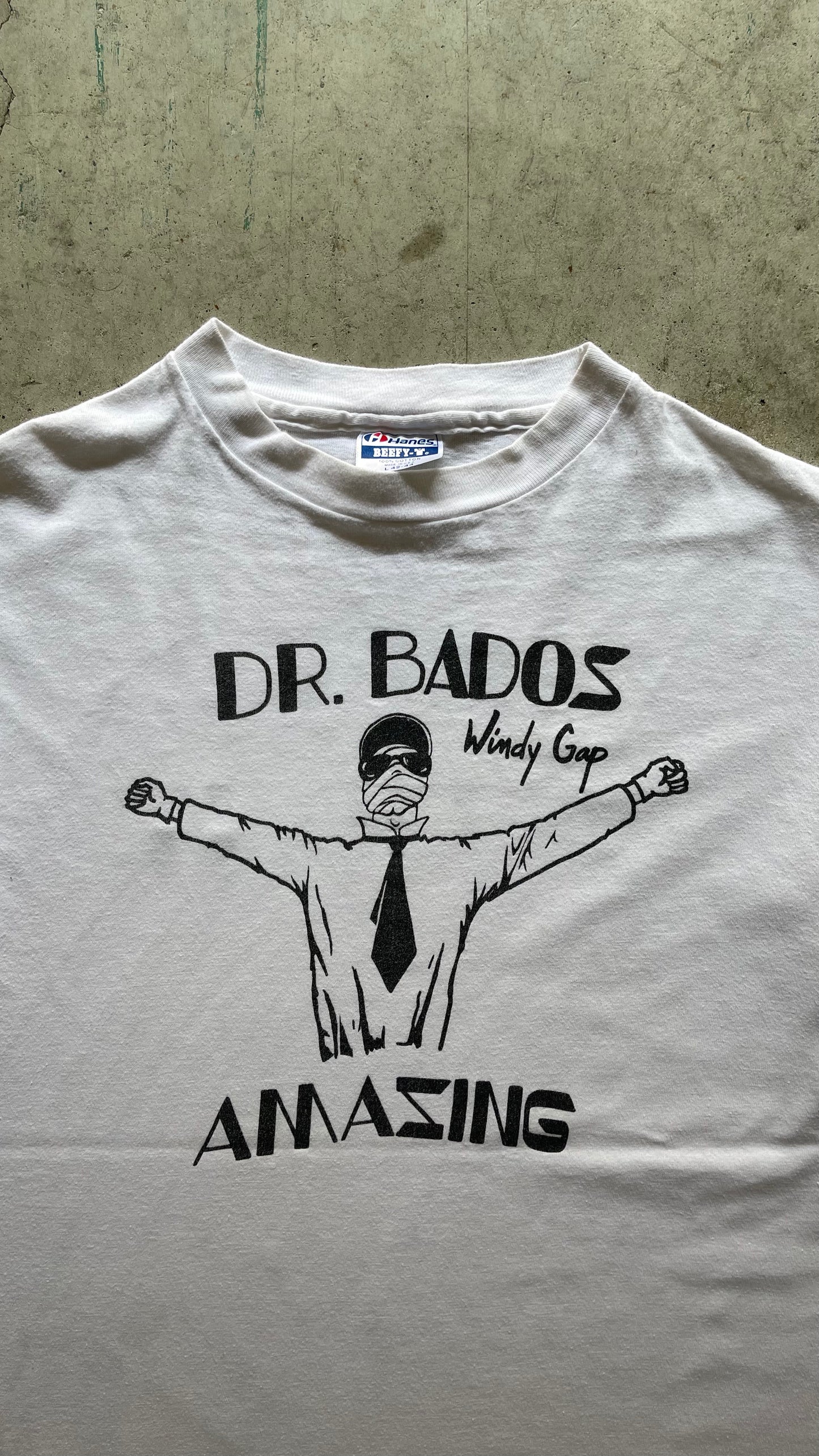 1990S "DR BADOS AMAZING" WHITE TEE - L