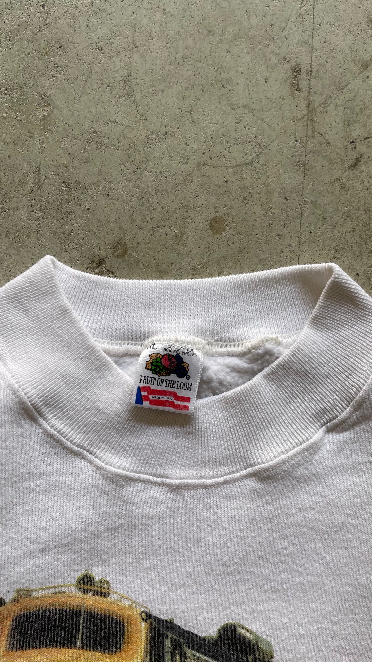 1990S "TRAIN" WHITE SWEATSHIRT - XL