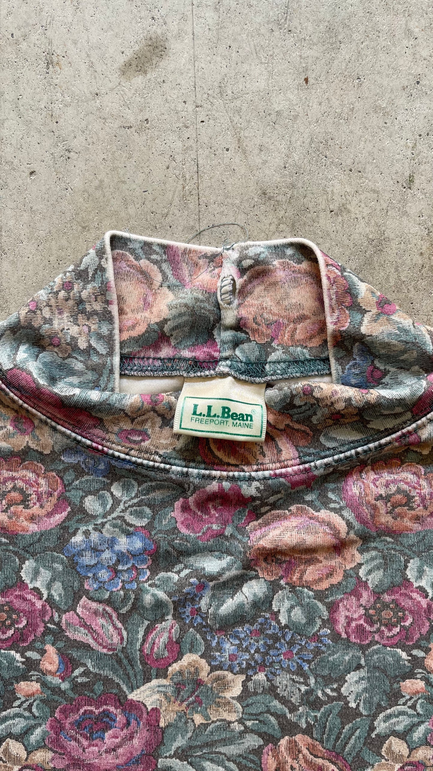 1990S "LL BEAN FLORAL" TURTLE NECK SWEATSHIRT - M