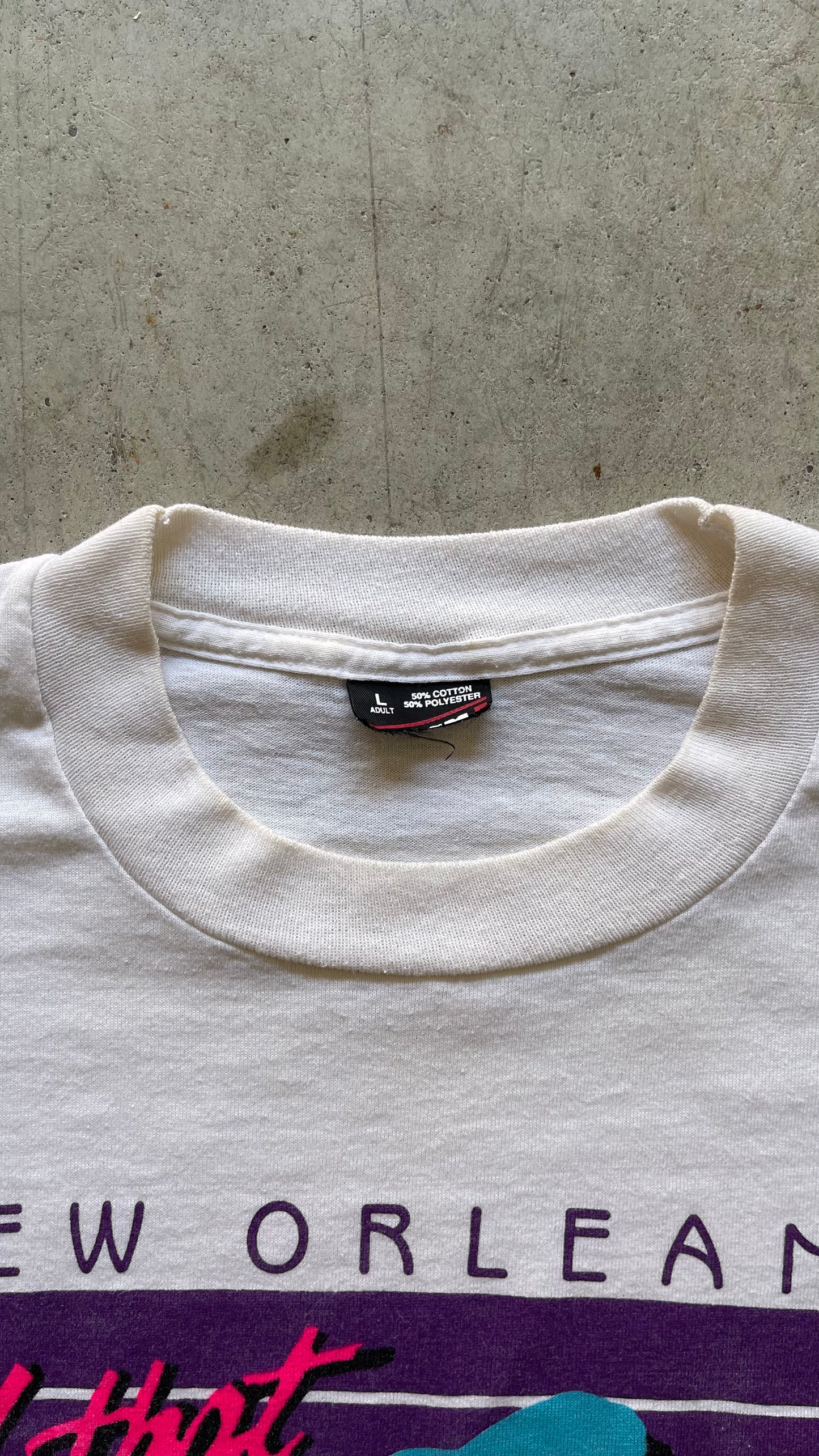1990S "NEW ORLEANS JAZZ" WHITE TEE - L