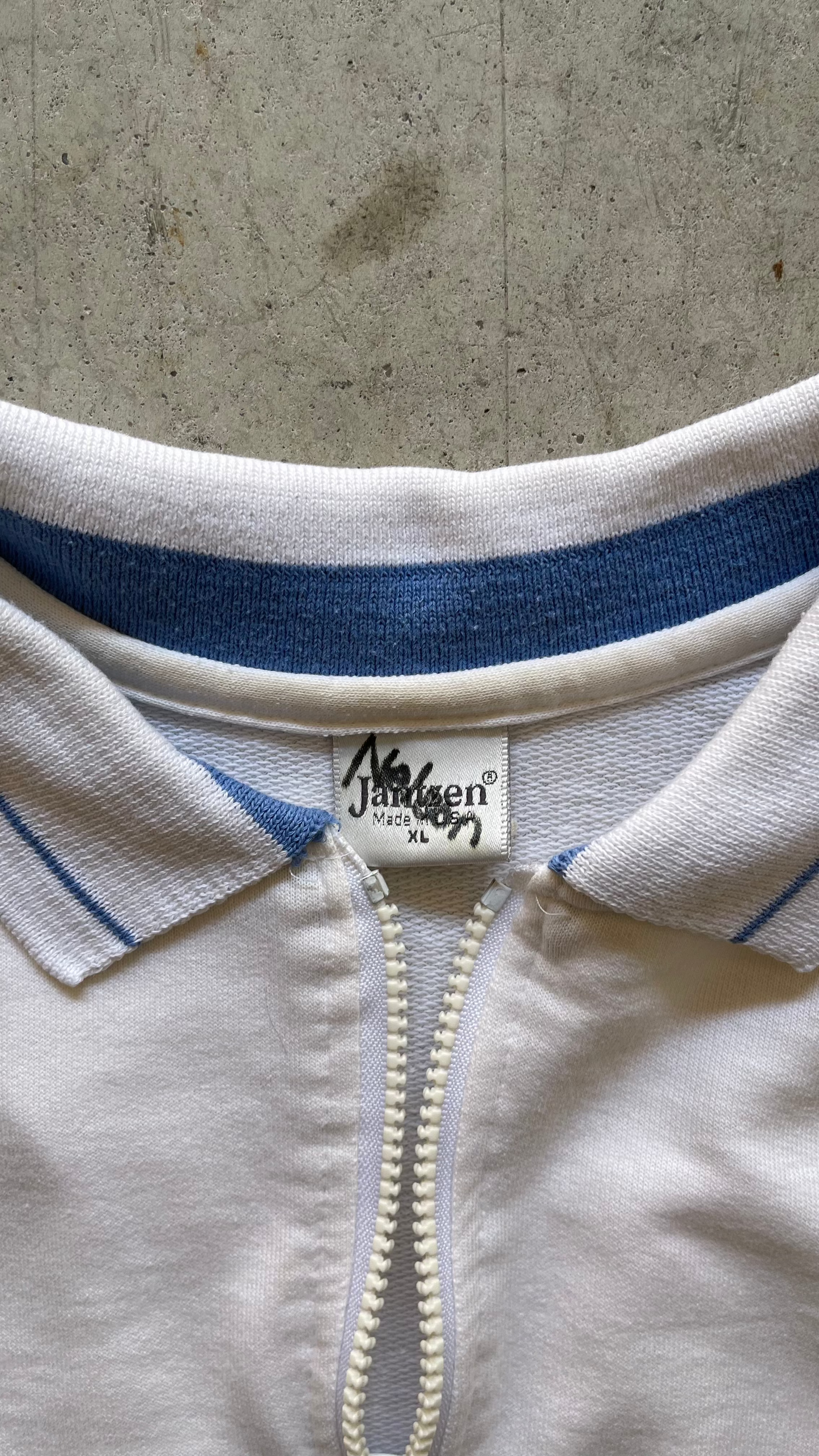 1990S STRIPPED SHORT SLEEVE BUTTON UP WHITE/BLUE - XL