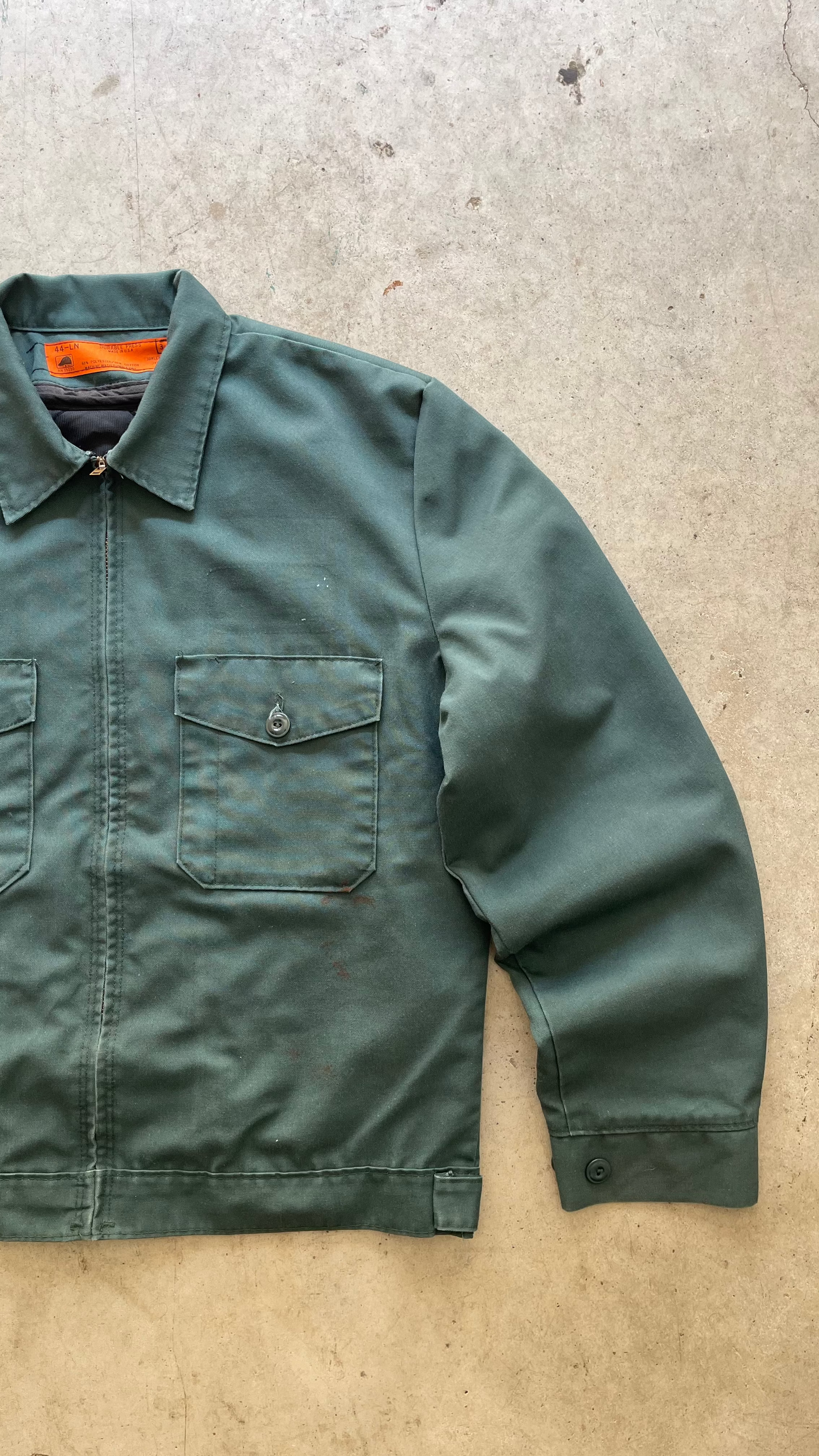 1980S GREEN WORKWEAR CROPPED JACKET -