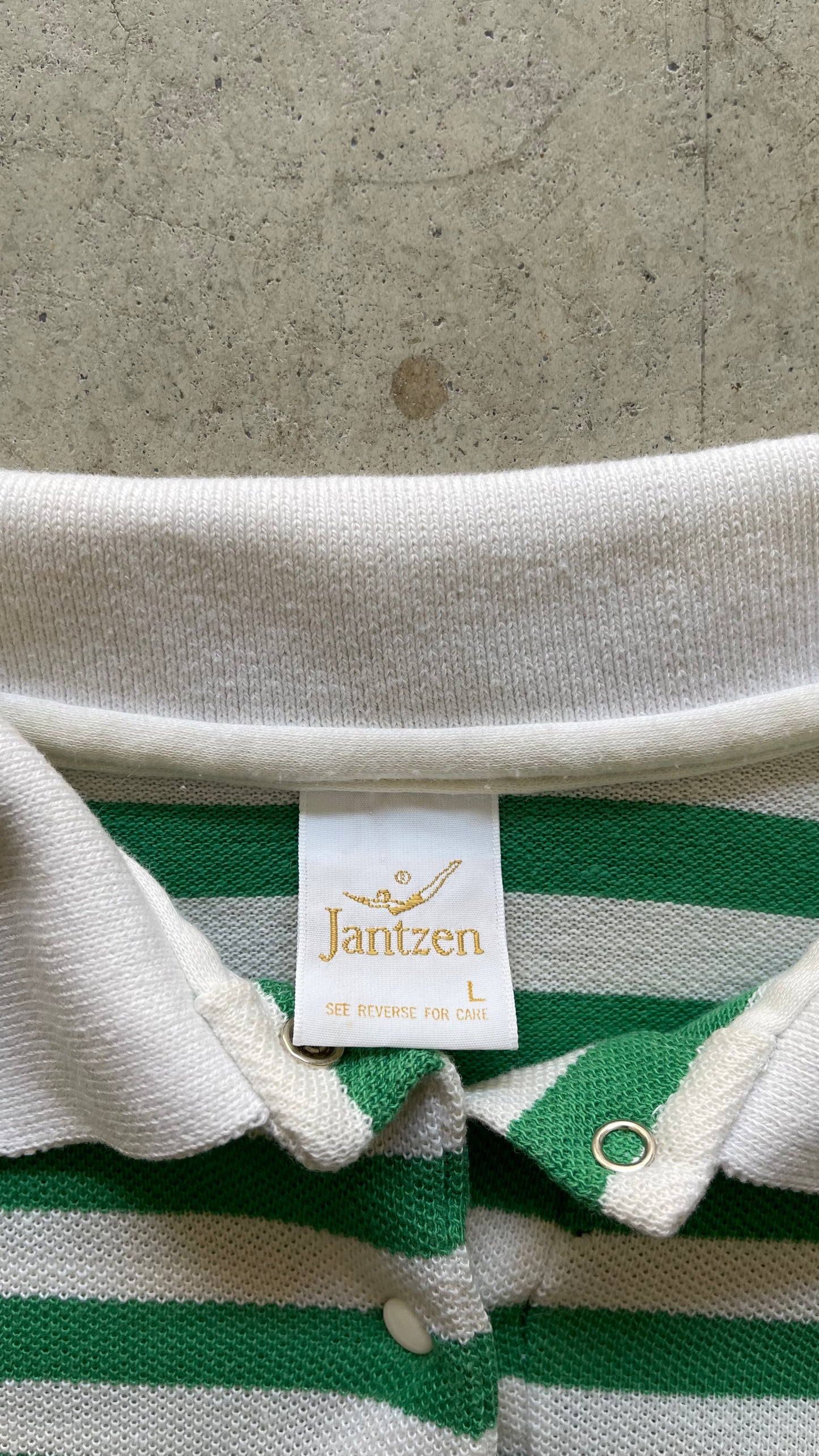 1990S GREEN STRIPES SHORT SLEEVES BUTTON UP - L WOMENS